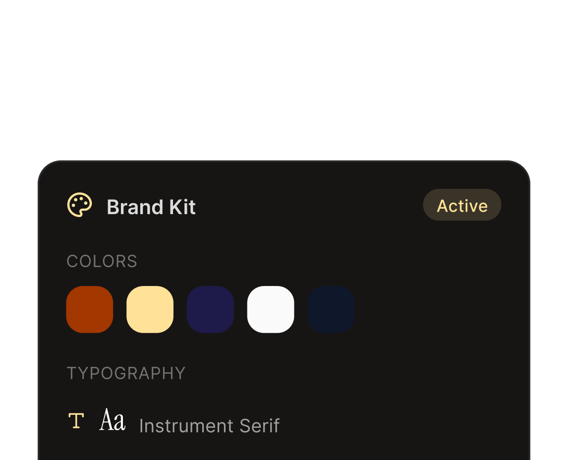 On-brand from slide one with BrandKit