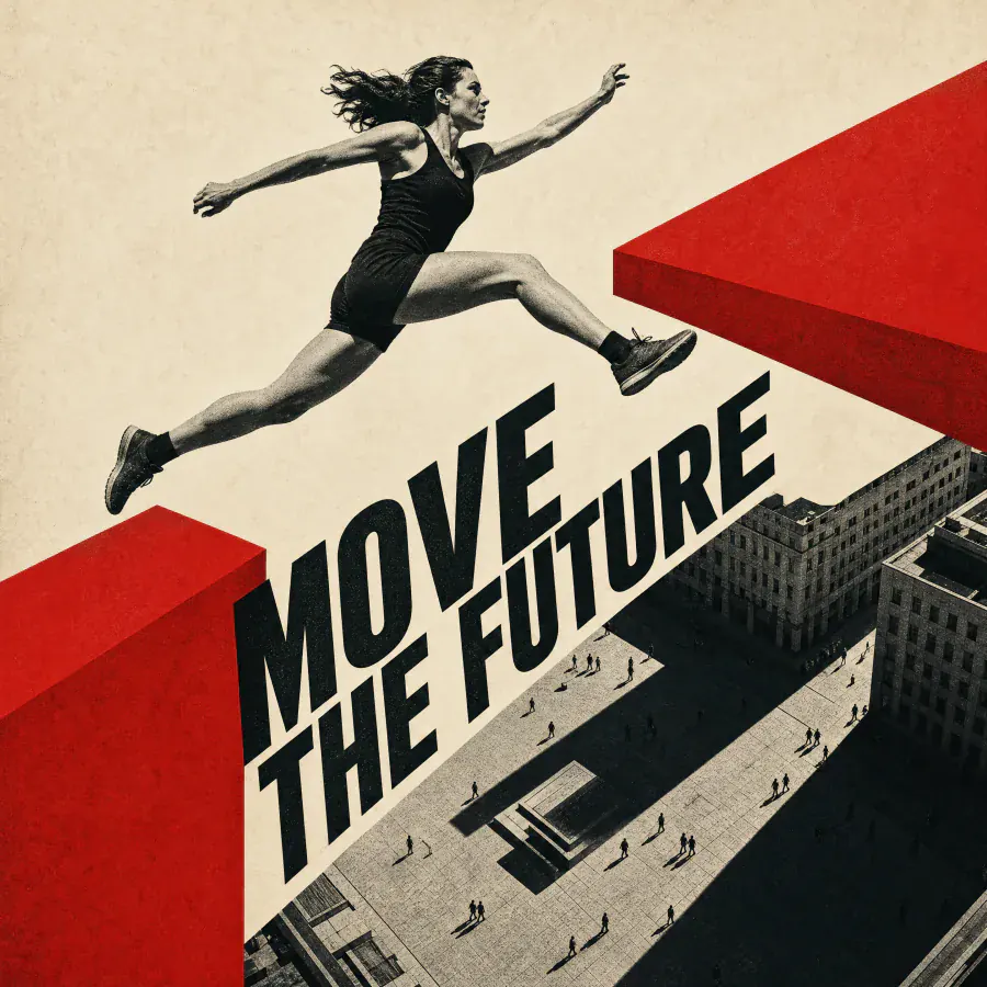 Constructivist sportswear campaign poster