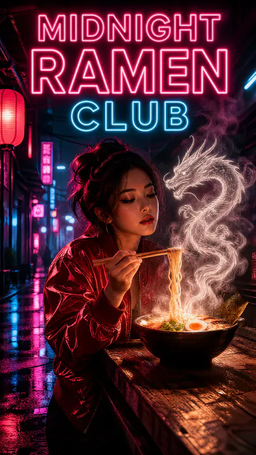Midnight Ramen Club neon poster