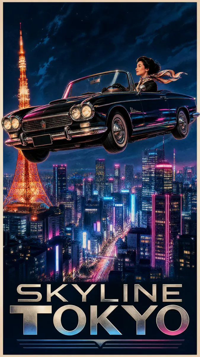 Skyline Tokyo travel poster