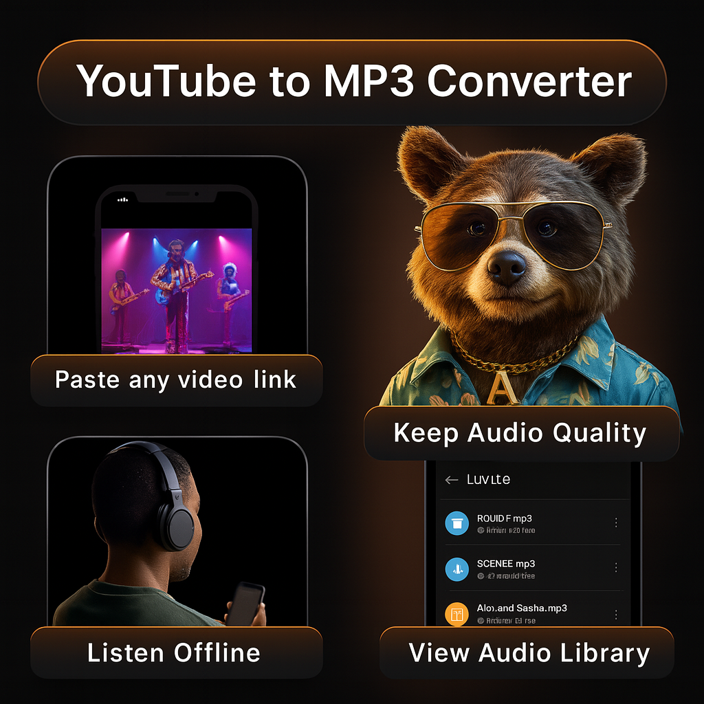 Turn YouTube videos into crystal-clear MP3 audio, fast and free every time